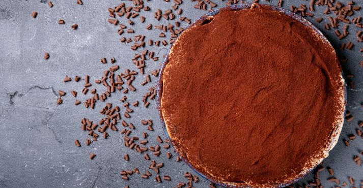 cacao sprinkled on cake